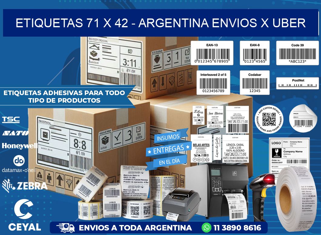 ETIQUETAS 71 x 42 – ARGENTINA ENVIOS X UBER