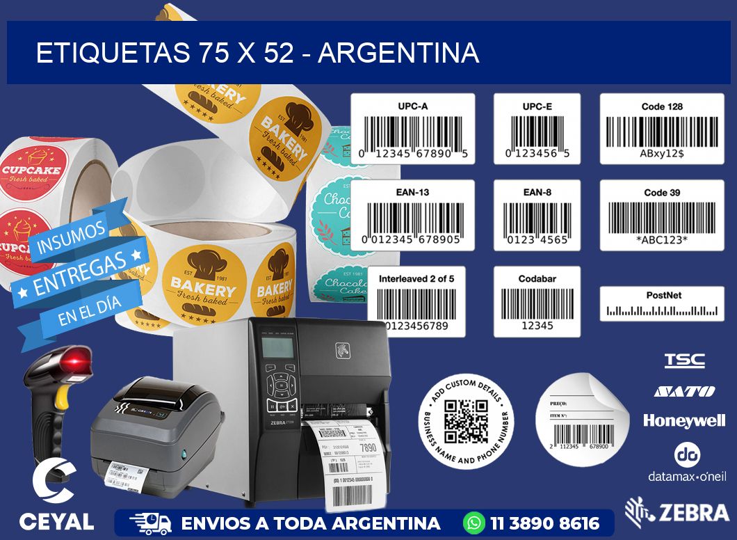 ETIQUETAS 75 x 52 - ARGENTINA