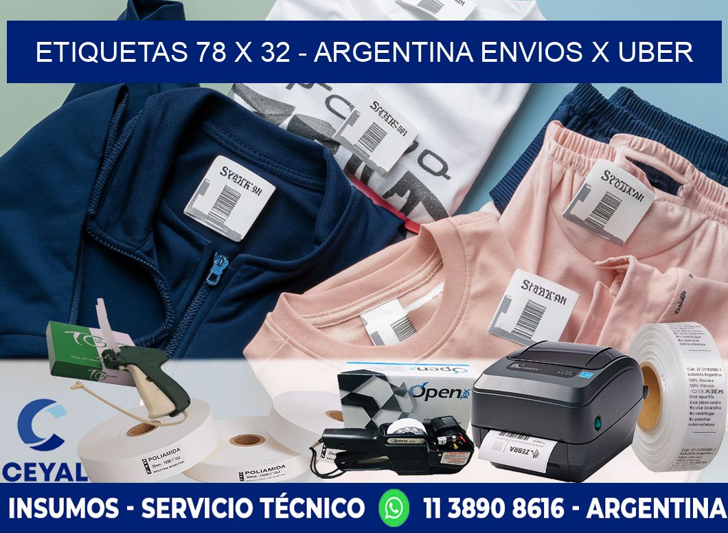 ETIQUETAS 78 x 32 - ARGENTINA ENVIOS X UBER