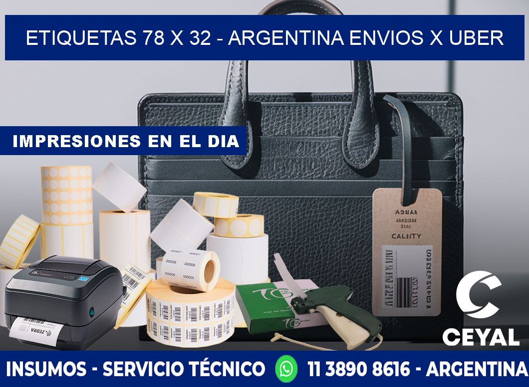 ETIQUETAS 78 x 32 - ARGENTINA ENVIOS X UBER