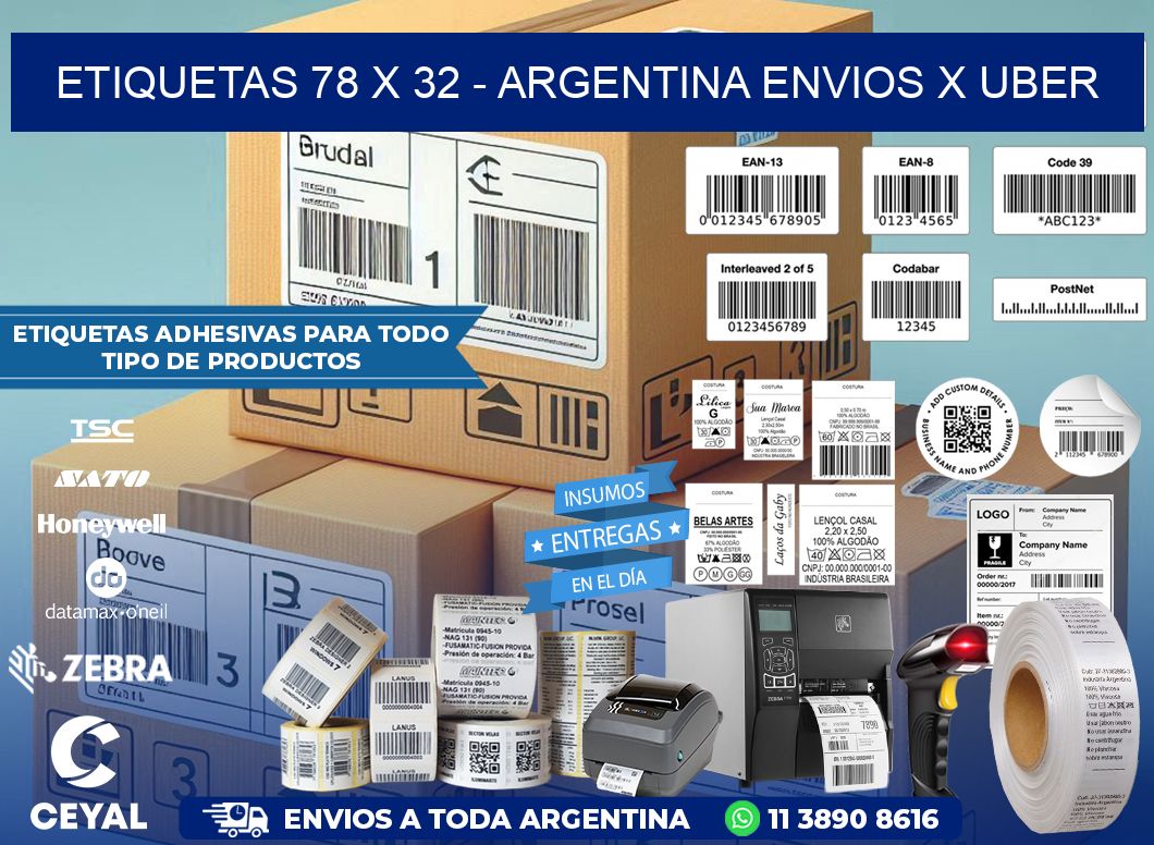 ETIQUETAS 78 x 32 – ARGENTINA ENVIOS X UBER