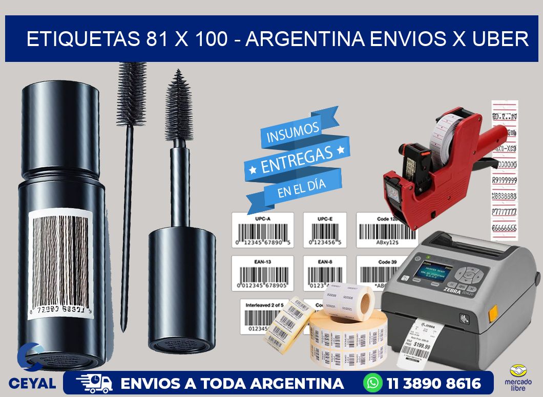 ETIQUETAS 81 x 100 - ARGENTINA ENVIOS X UBER