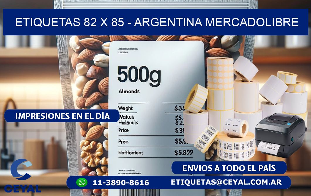 ETIQUETAS 82 x 85 - ARGENTINA MERCADOLIBRE