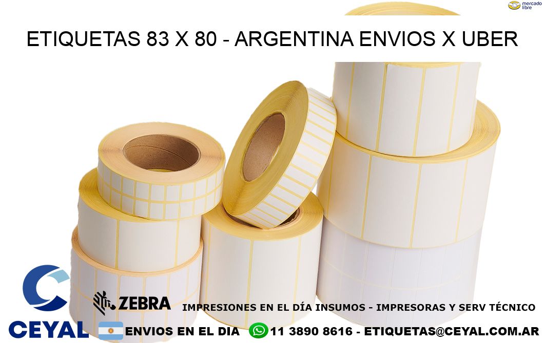 ETIQUETAS 83 x 80 - ARGENTINA ENVIOS X UBER