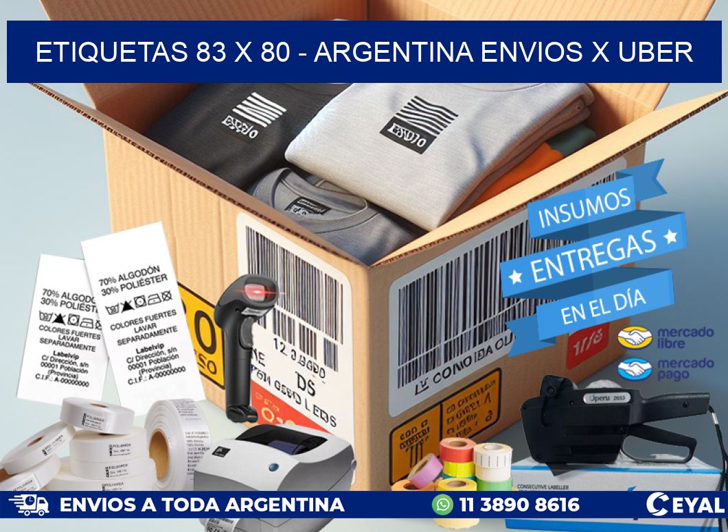 ETIQUETAS 83 x 80 – ARGENTINA ENVIOS X UBER