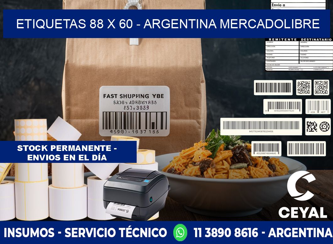 ETIQUETAS 88 x 60 - ARGENTINA MERCADOLIBRE