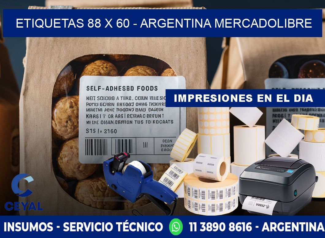 ETIQUETAS 88 x 60 - ARGENTINA MERCADOLIBRE