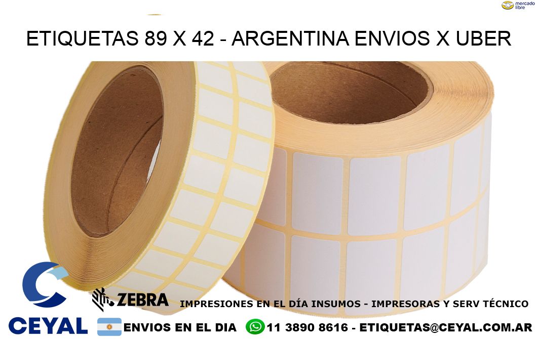 ETIQUETAS 89 x 42 - ARGENTINA ENVIOS X UBER