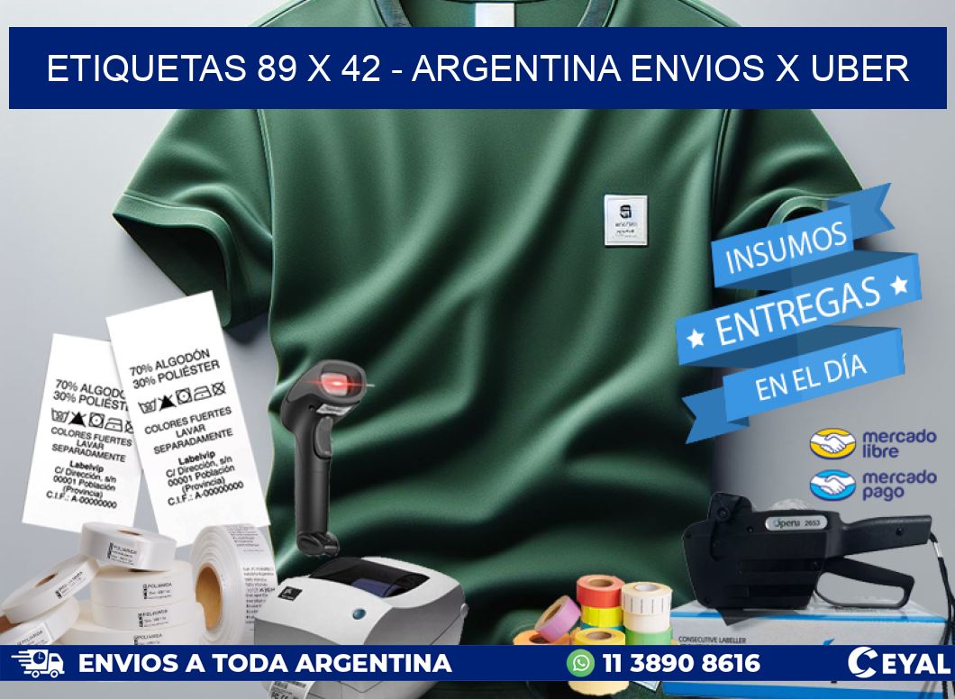 ETIQUETAS 89 x 42 – ARGENTINA ENVIOS X UBER