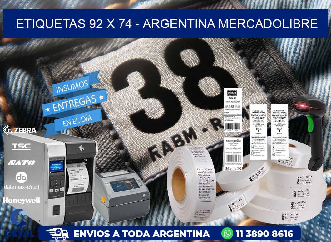 ETIQUETAS 92 x 74 - ARGENTINA MERCADOLIBRE