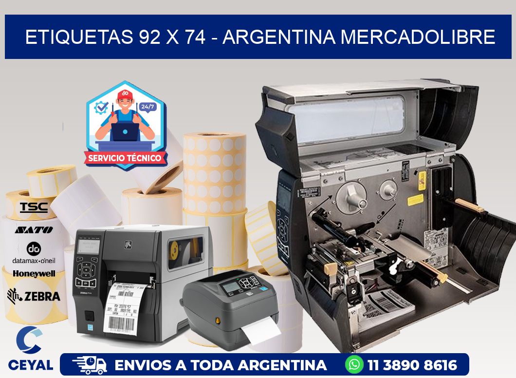 ETIQUETAS 92 x 74 - ARGENTINA MERCADOLIBRE