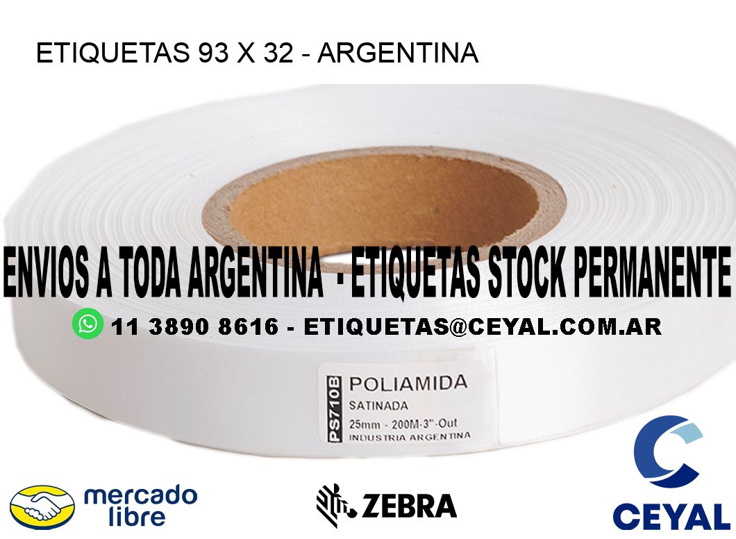 ETIQUETAS 93 x 32 - ARGENTINA