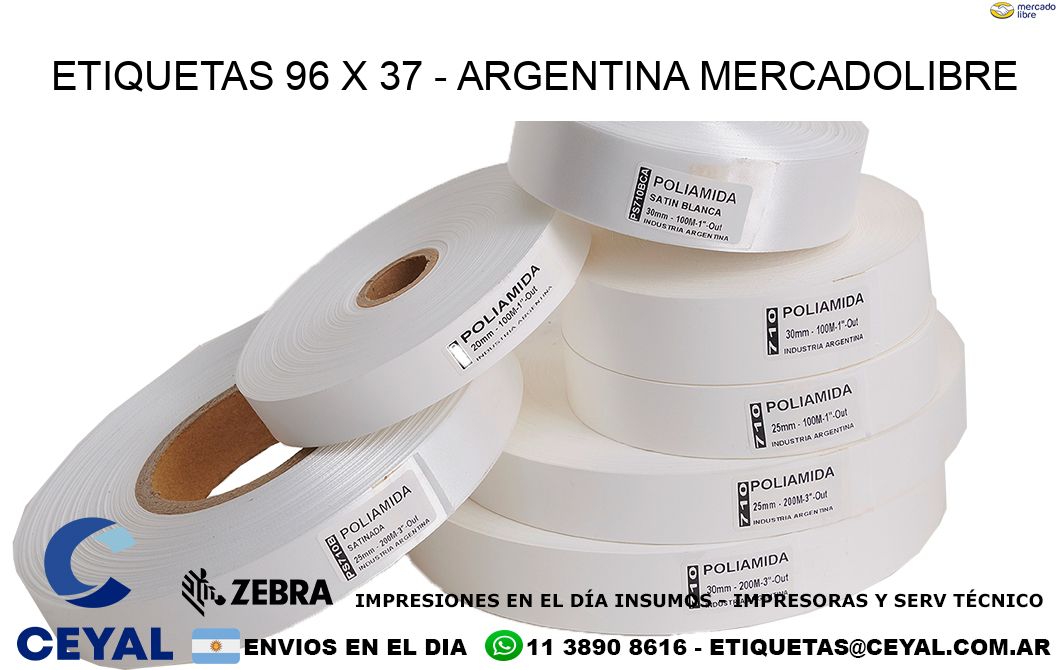 ETIQUETAS 96 x 37 - ARGENTINA MERCADOLIBRE