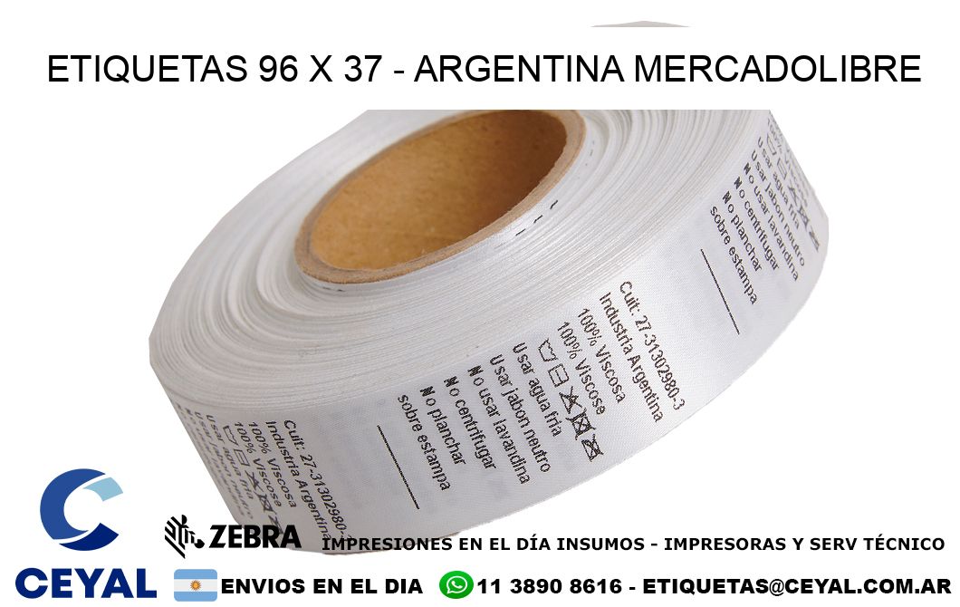 ETIQUETAS 96 x 37 - ARGENTINA MERCADOLIBRE