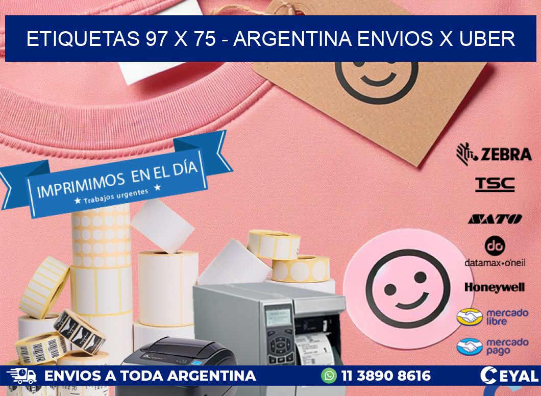 ETIQUETAS 97 x 75 - ARGENTINA ENVIOS X UBER