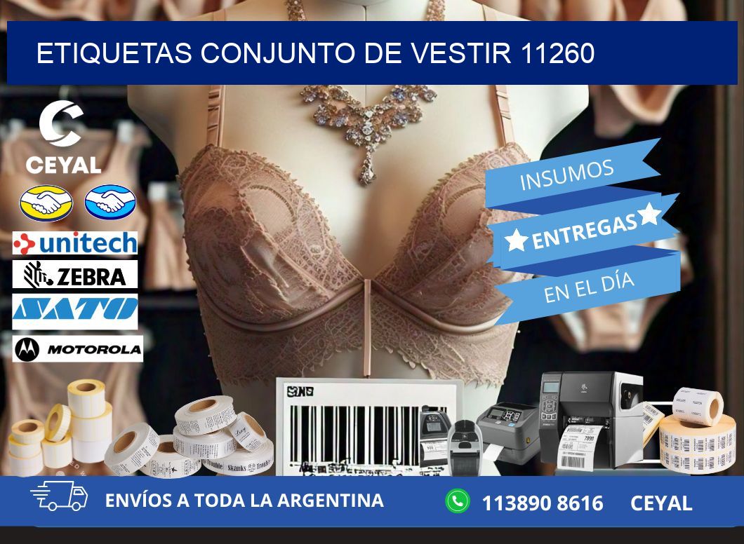 ETIQUETAS CONJUNTO DE VESTIR 11260