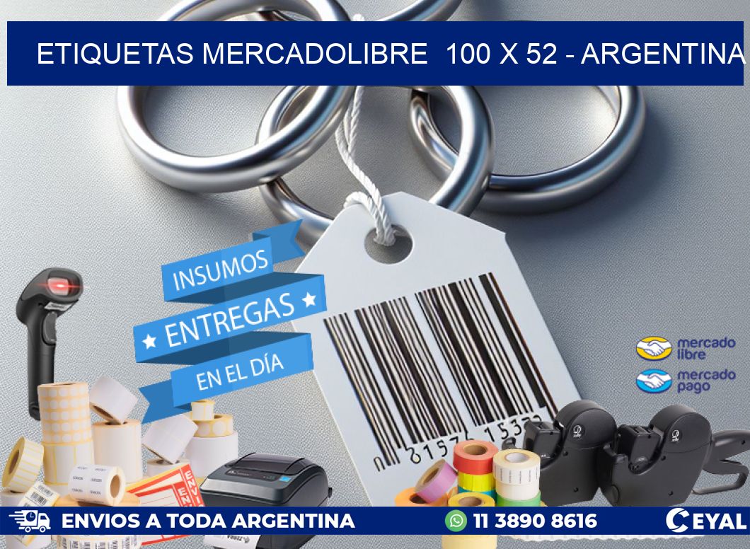ETIQUETAS MERCADOLIBRE  100 x 52 - ARGENTINA