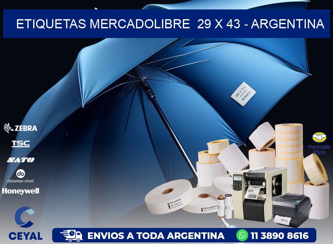 ETIQUETAS MERCADOLIBRE  29 x 43 - ARGENTINA