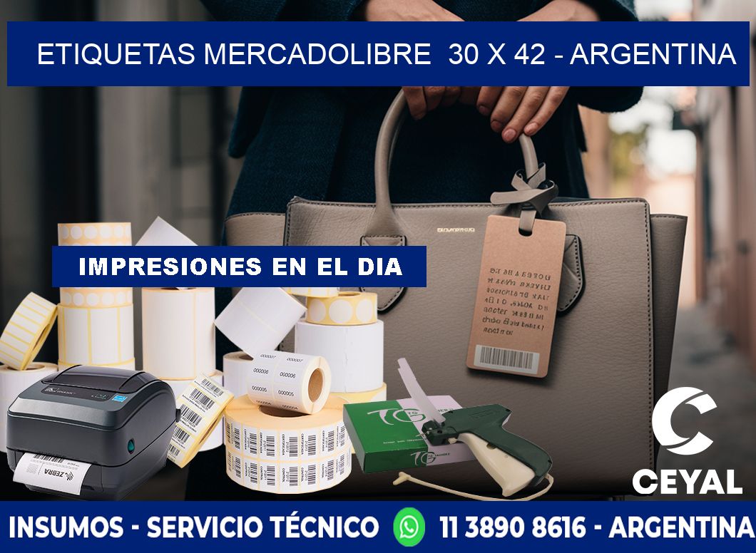 ETIQUETAS MERCADOLIBRE  30 x 42 - ARGENTINA