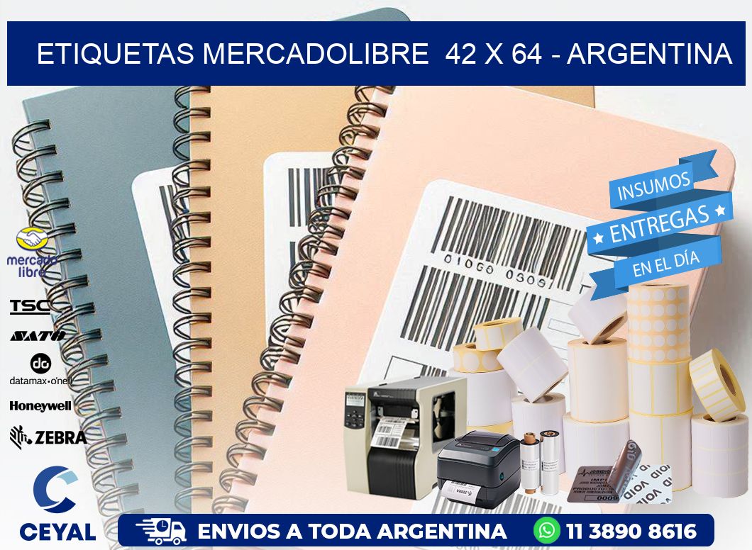 ETIQUETAS MERCADOLIBRE  42 x 64 - ARGENTINA