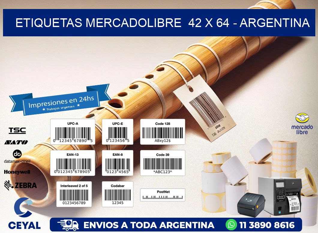 ETIQUETAS MERCADOLIBRE  42 x 64 - ARGENTINA