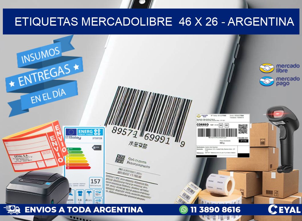 ETIQUETAS MERCADOLIBRE  46 x 26 - ARGENTINA