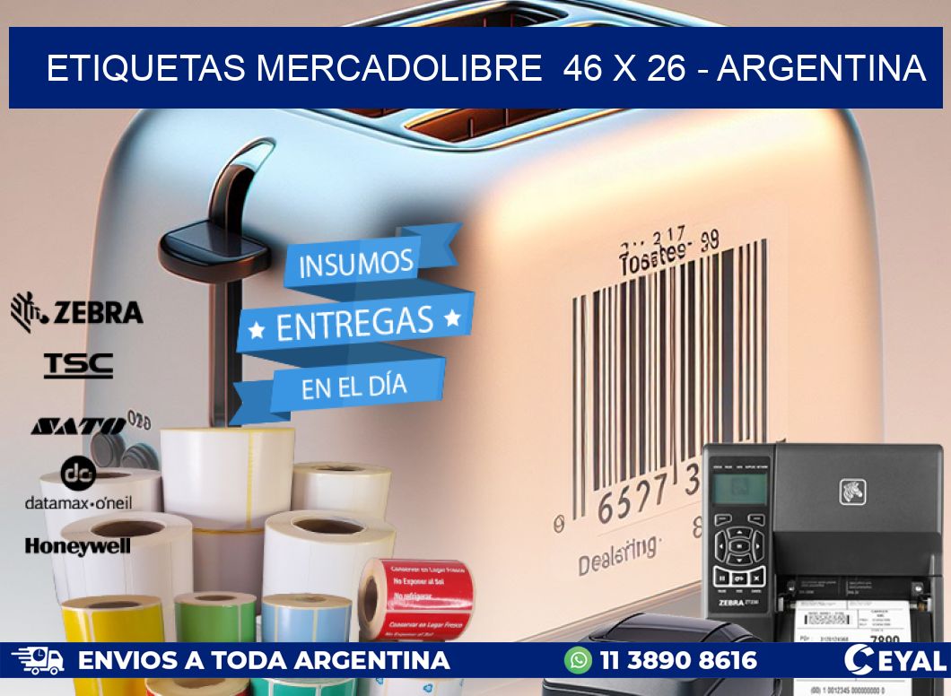 ETIQUETAS MERCADOLIBRE  46 x 26 - ARGENTINA