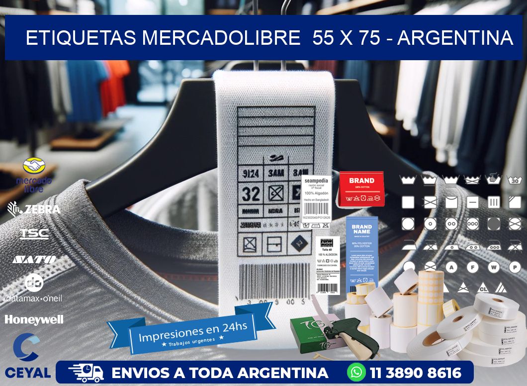 ETIQUETAS MERCADOLIBRE  55 x 75 - ARGENTINA