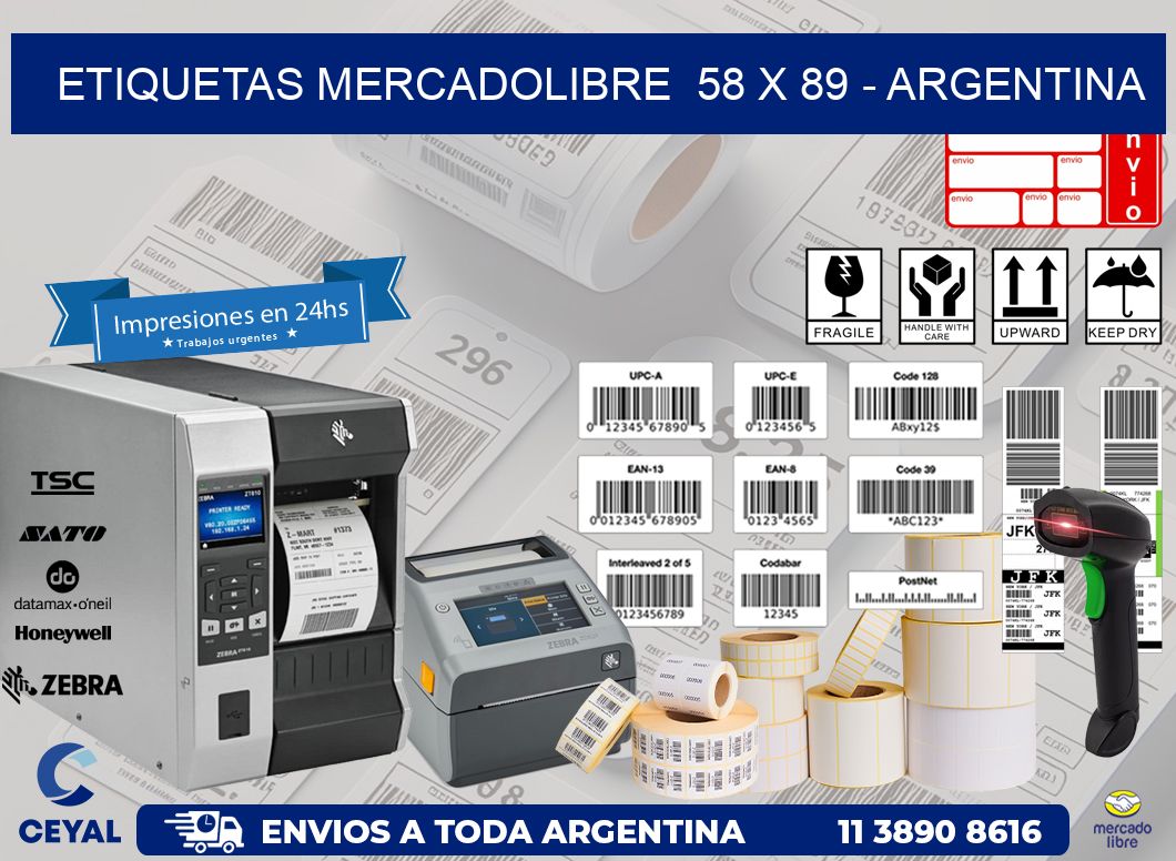 ETIQUETAS MERCADOLIBRE  58 x 89 – ARGENTINA