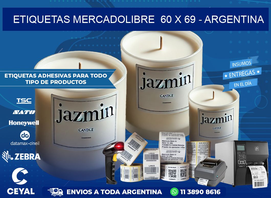 ETIQUETAS MERCADOLIBRE  60 x 69 – ARGENTINA