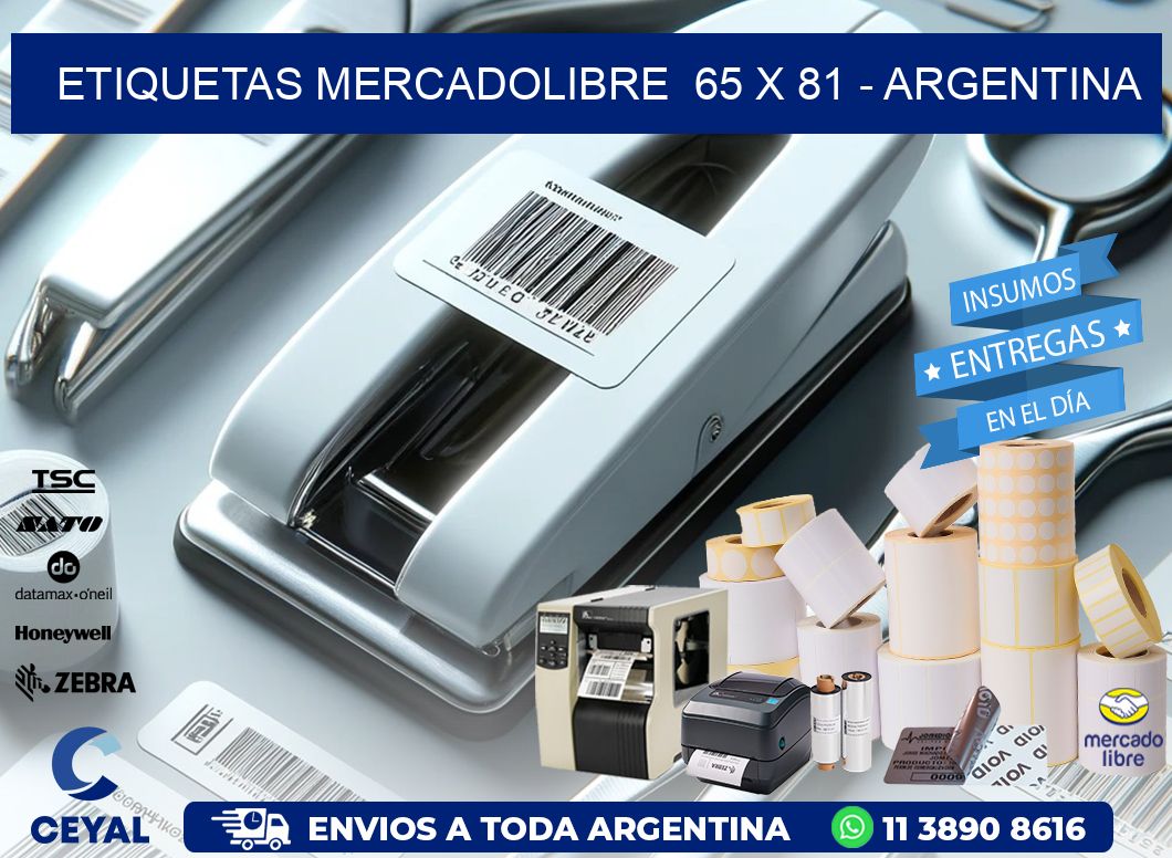 ETIQUETAS MERCADOLIBRE  65 x 81 - ARGENTINA
