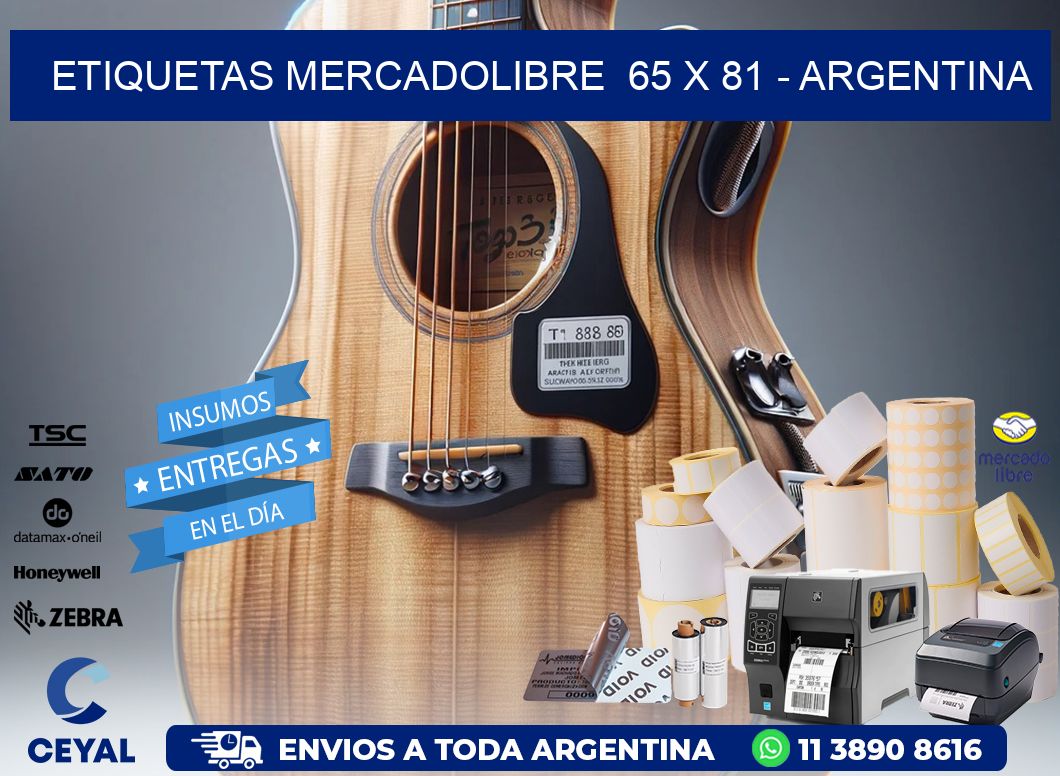 ETIQUETAS MERCADOLIBRE  65 x 81 - ARGENTINA