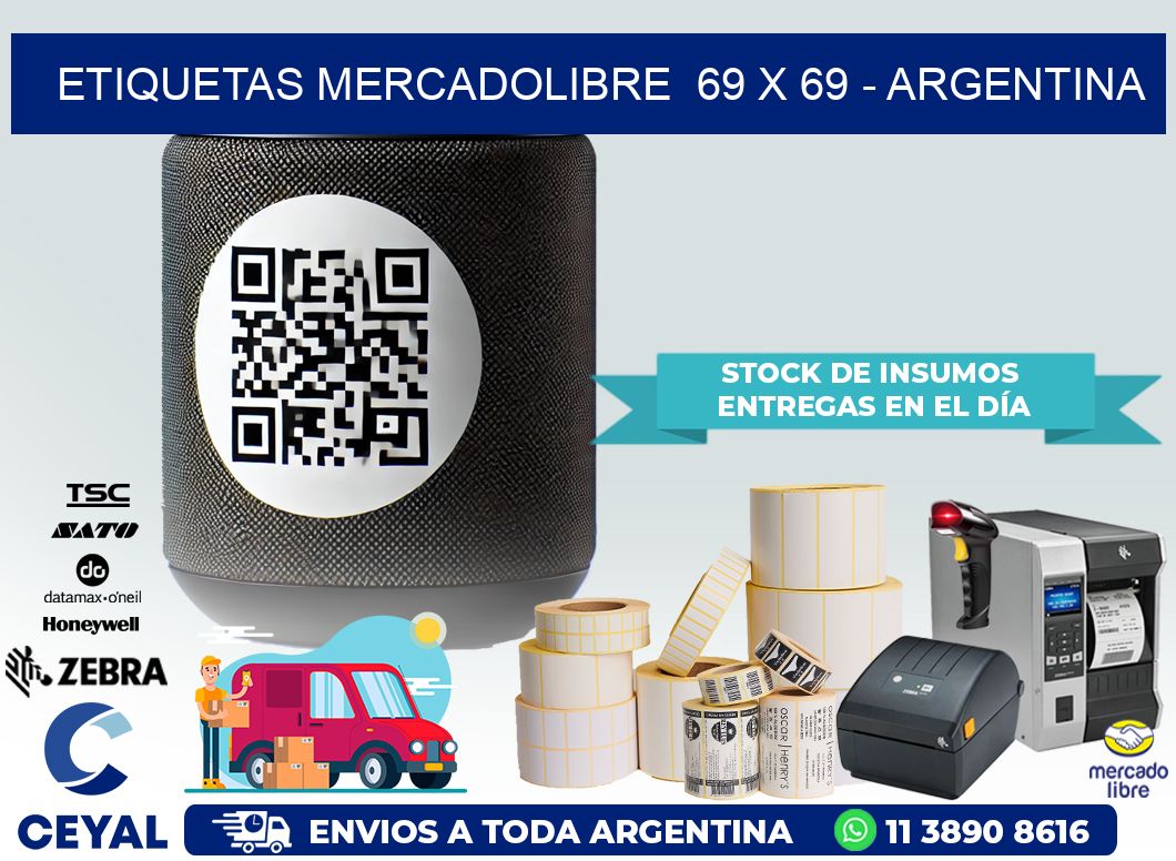 ETIQUETAS MERCADOLIBRE  69 x 69 – ARGENTINA