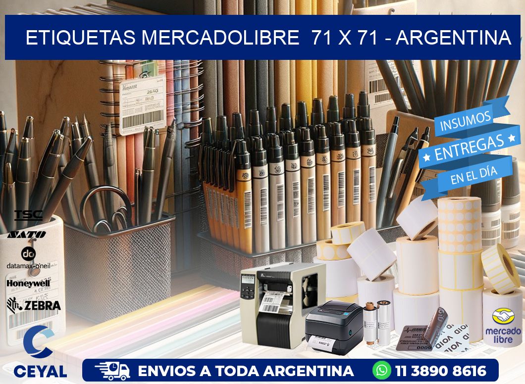 ETIQUETAS MERCADOLIBRE  71 x 71 - ARGENTINA