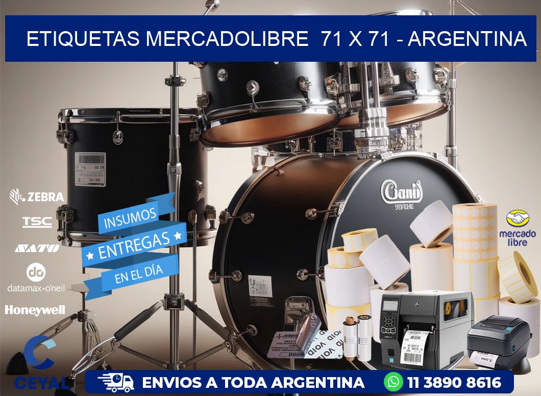 ETIQUETAS MERCADOLIBRE  71 x 71 - ARGENTINA