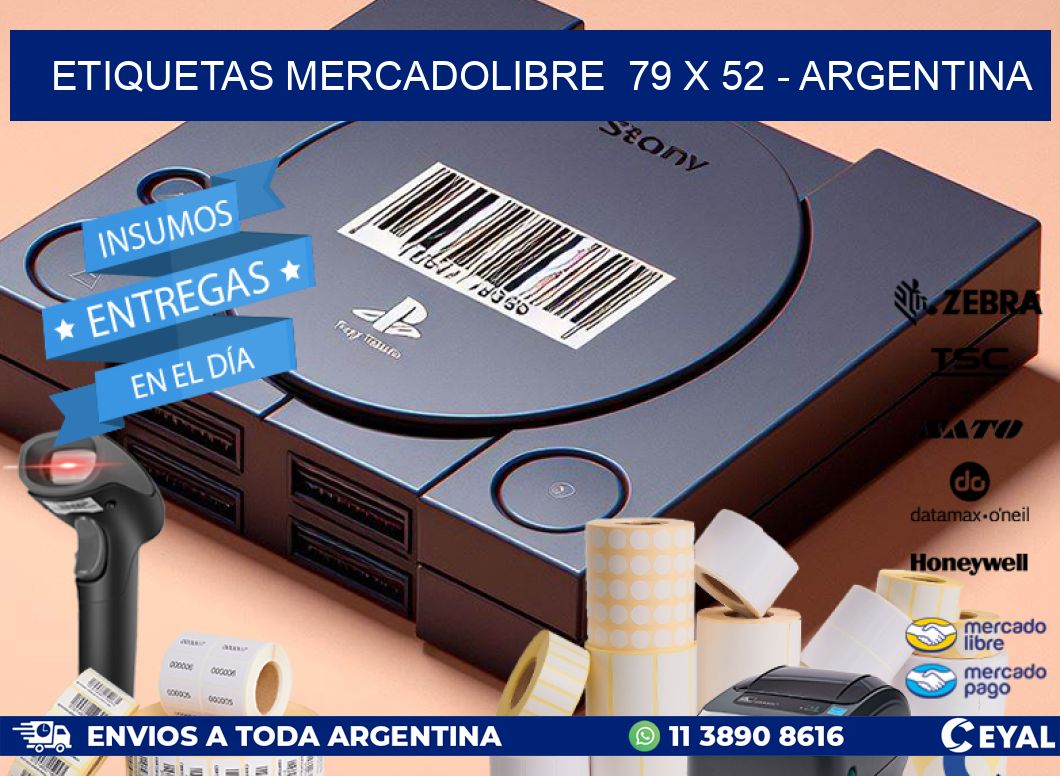 ETIQUETAS MERCADOLIBRE  79 x 52 - ARGENTINA