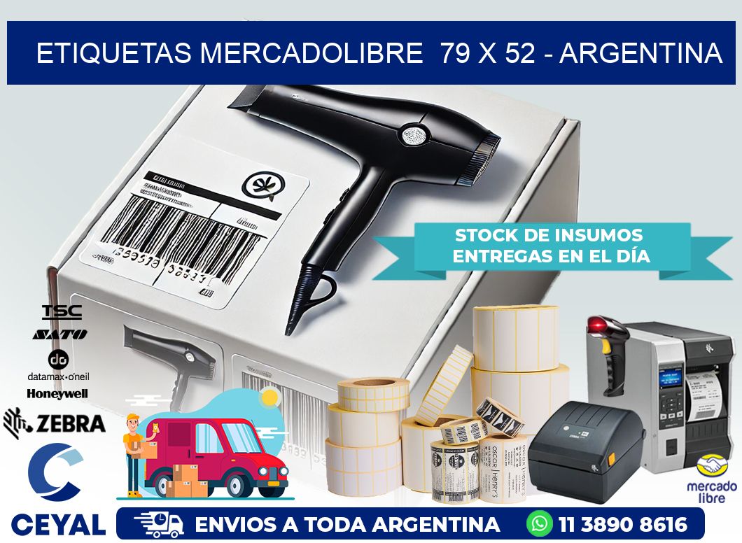 ETIQUETAS MERCADOLIBRE  79 x 52 – ARGENTINA