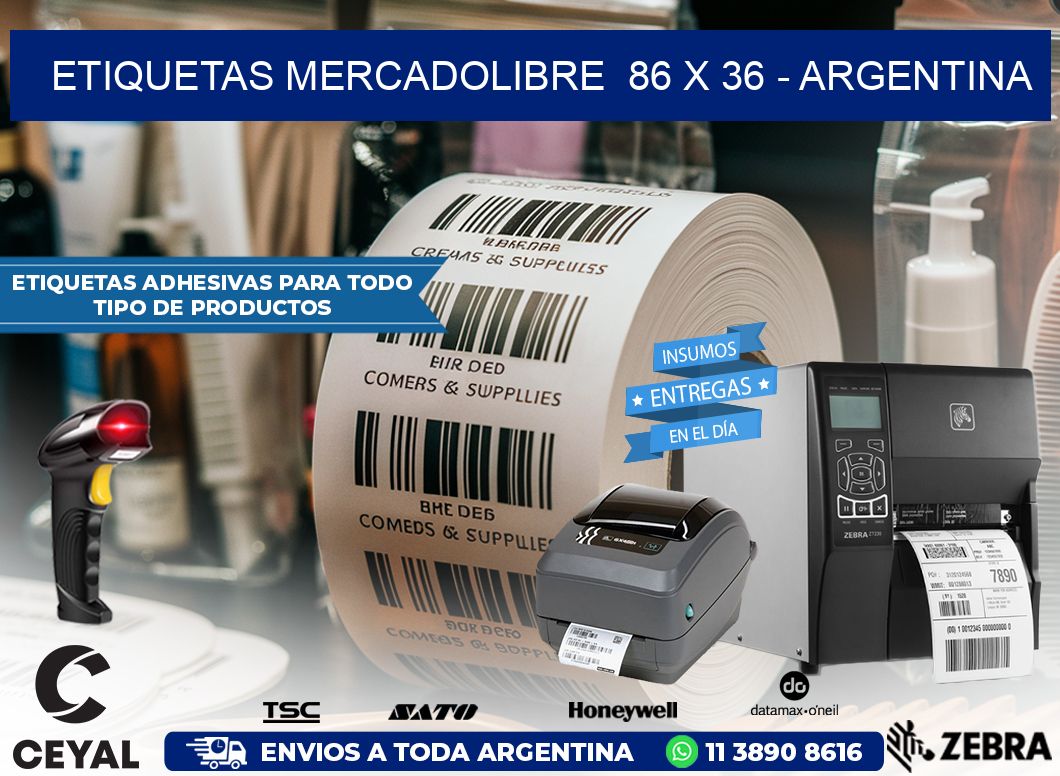 ETIQUETAS MERCADOLIBRE  86 x 36 – ARGENTINA