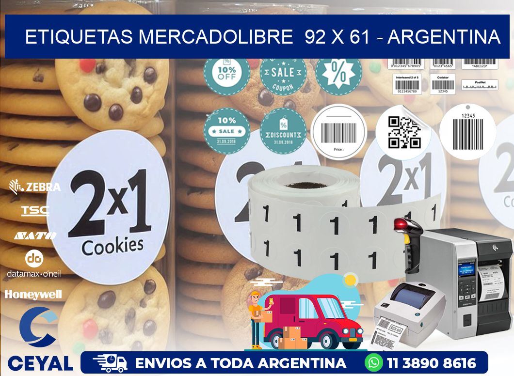 ETIQUETAS MERCADOLIBRE  92 x 61 - ARGENTINA