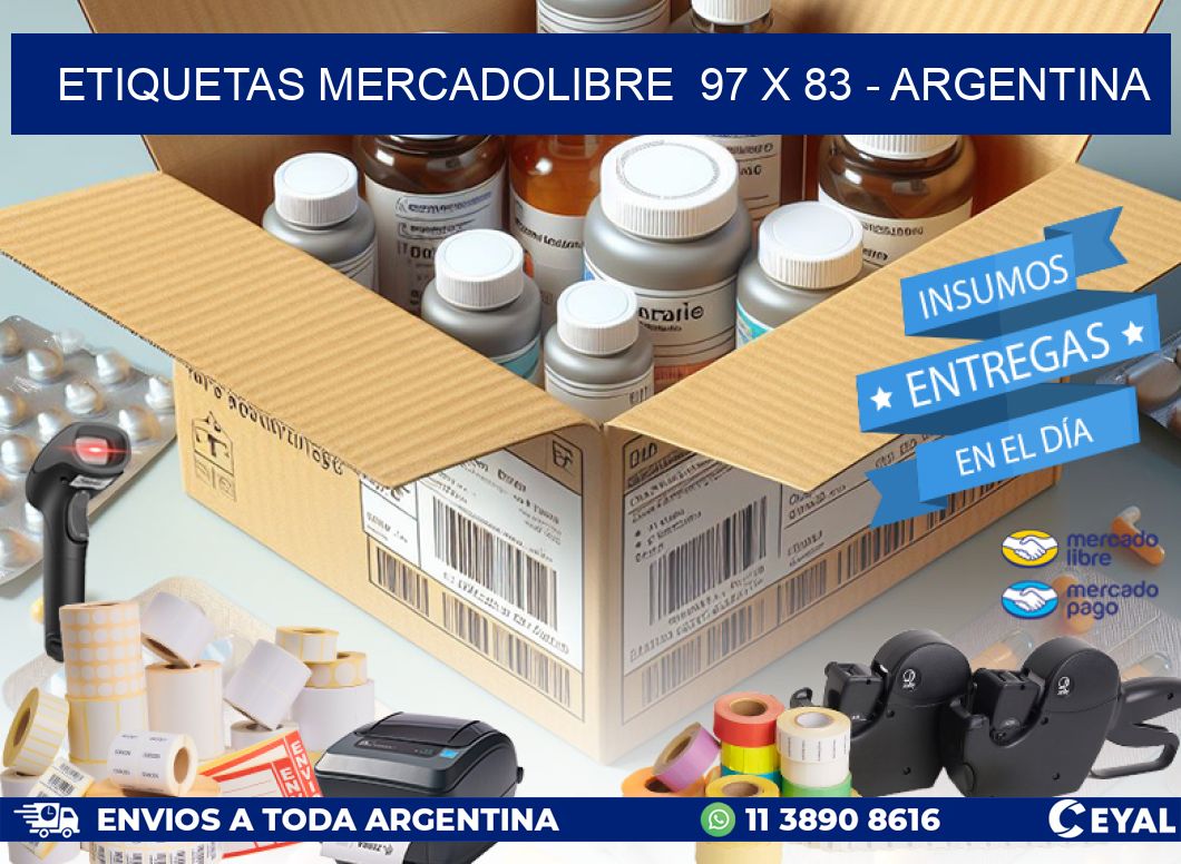 ETIQUETAS MERCADOLIBRE  97 x 83 - ARGENTINA