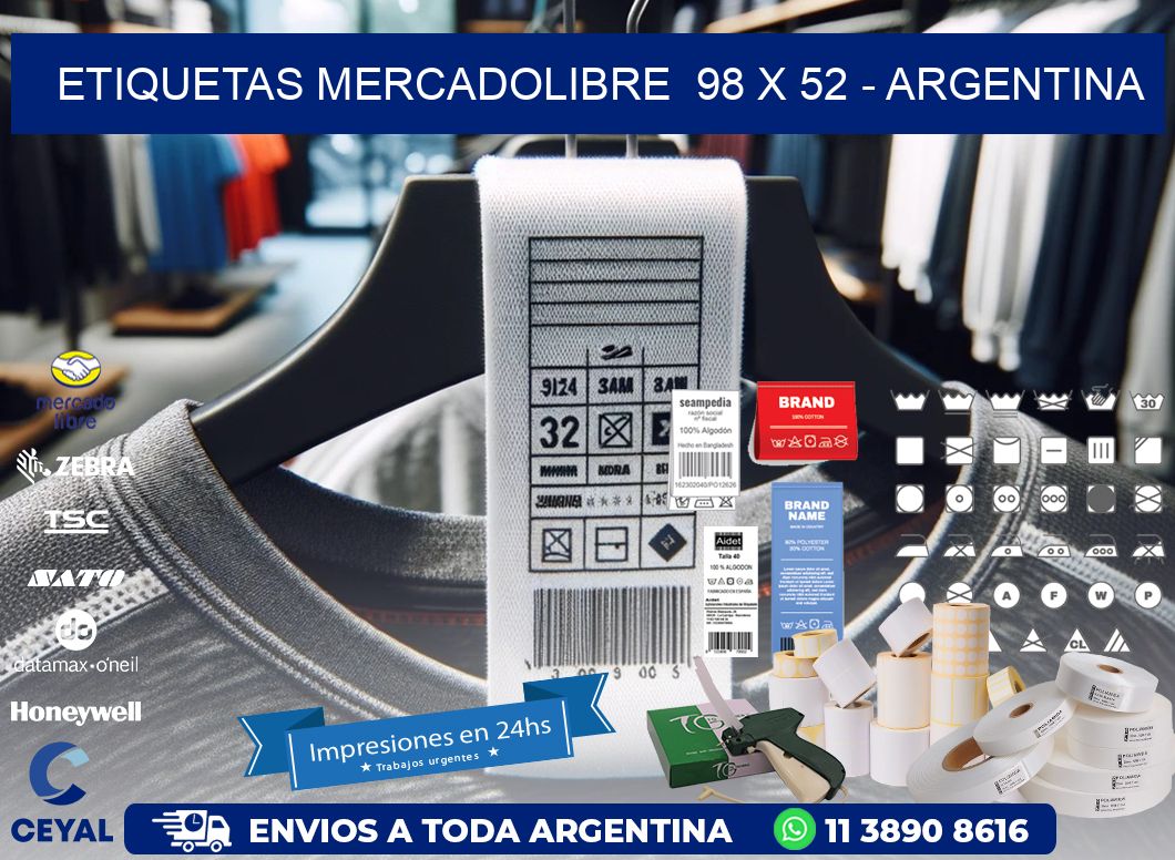 ETIQUETAS MERCADOLIBRE  98 x 52 - ARGENTINA