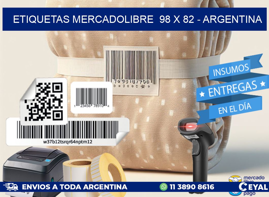 ETIQUETAS MERCADOLIBRE  98 x 82 - ARGENTINA