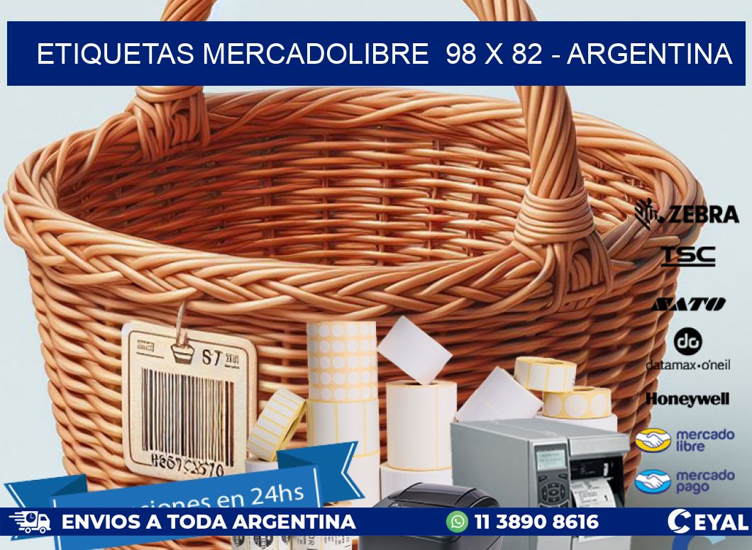 ETIQUETAS MERCADOLIBRE  98 x 82 - ARGENTINA