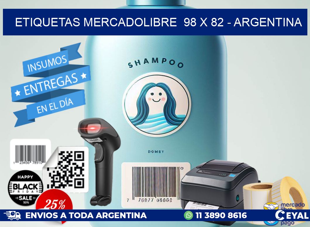 ETIQUETAS MERCADOLIBRE  98 x 82 - ARGENTINA