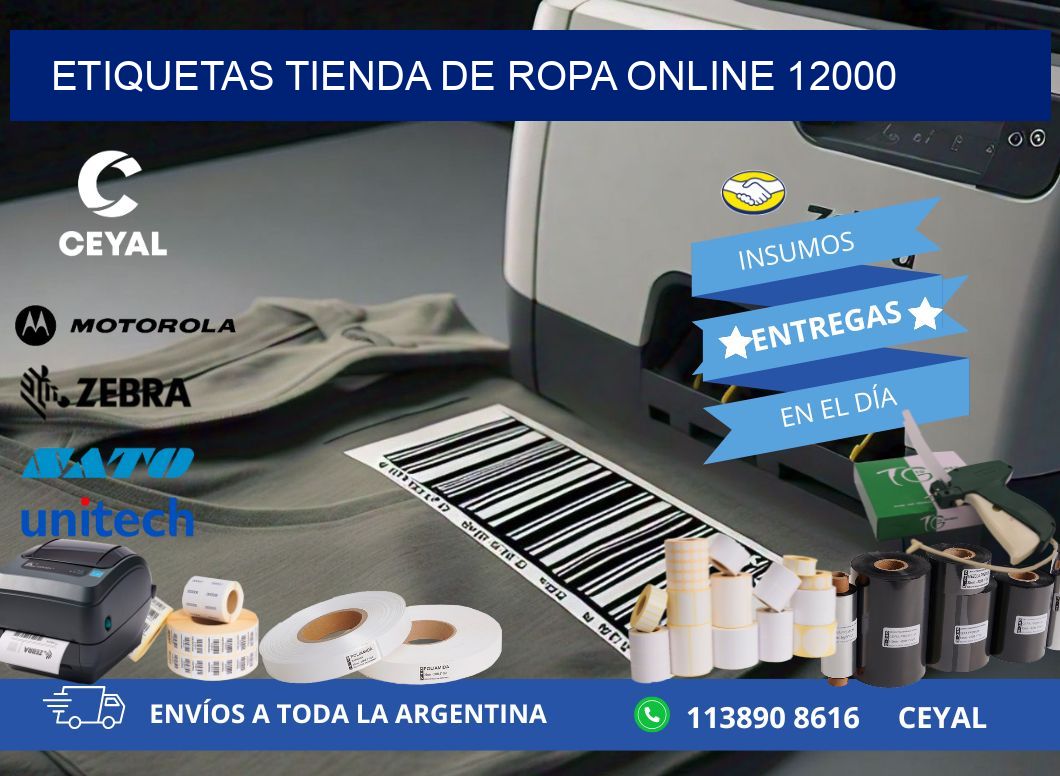 ETIQUETAS TIENDA DE ROPA ONLINE 12000