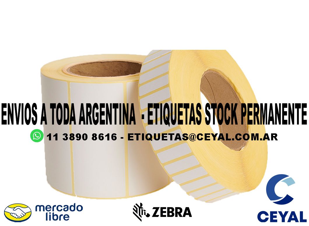 RIBBON ETIQUETAS DE PAPEL TERMICO 76 x 66 X6000 UNIDADES