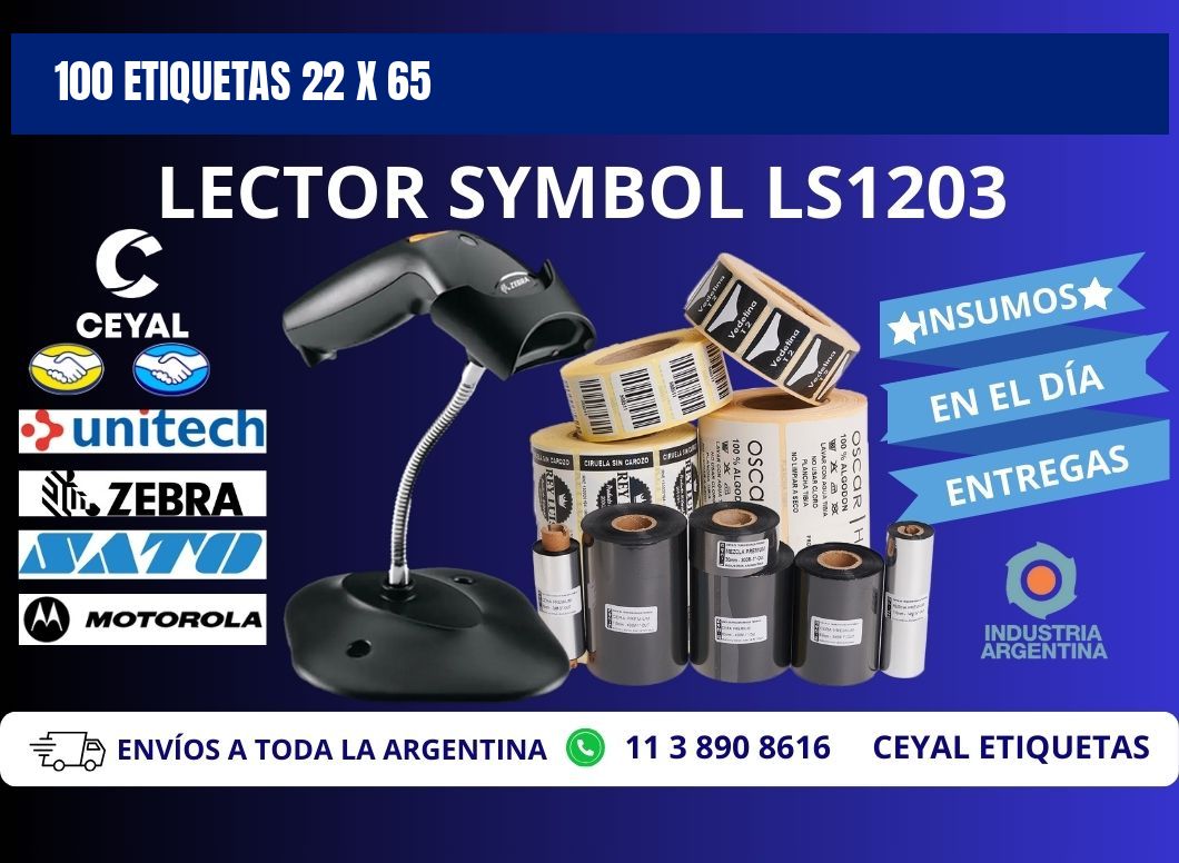100 ETIQUETAS 22 x 65