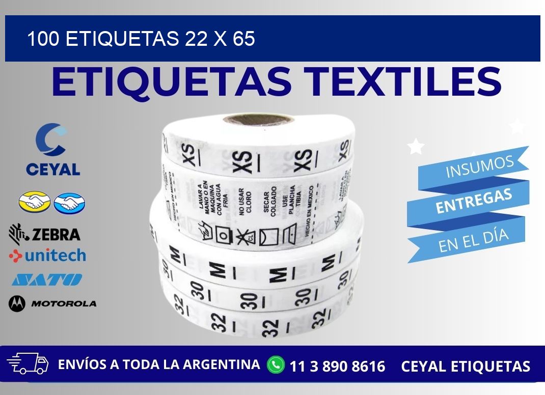 100 ETIQUETAS 22 x 65