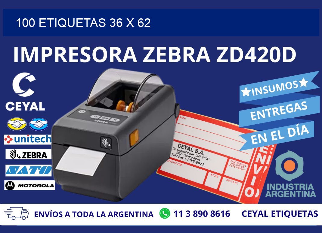 100 ETIQUETAS 36 x 62