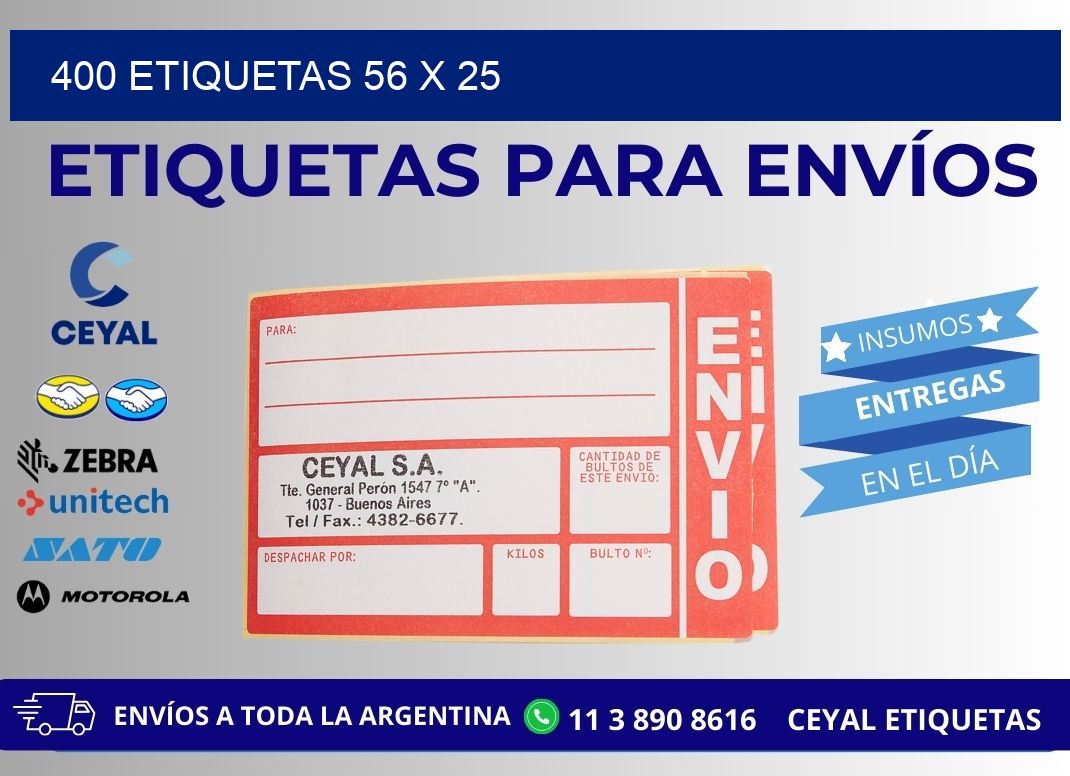 400 ETIQUETAS 56 x 25